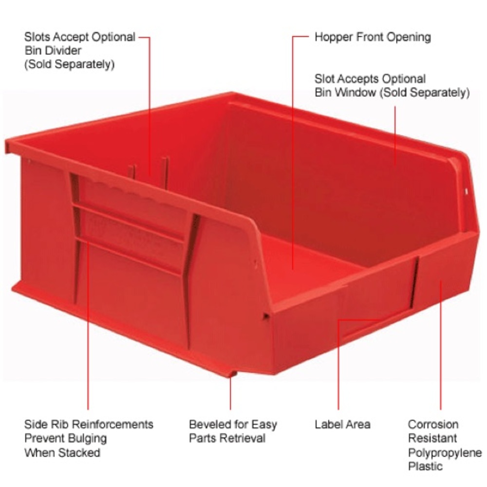 Global Industrial™ Plastic Stack & Hang Bin,
11"W x 10-7/8"D x 5"H,